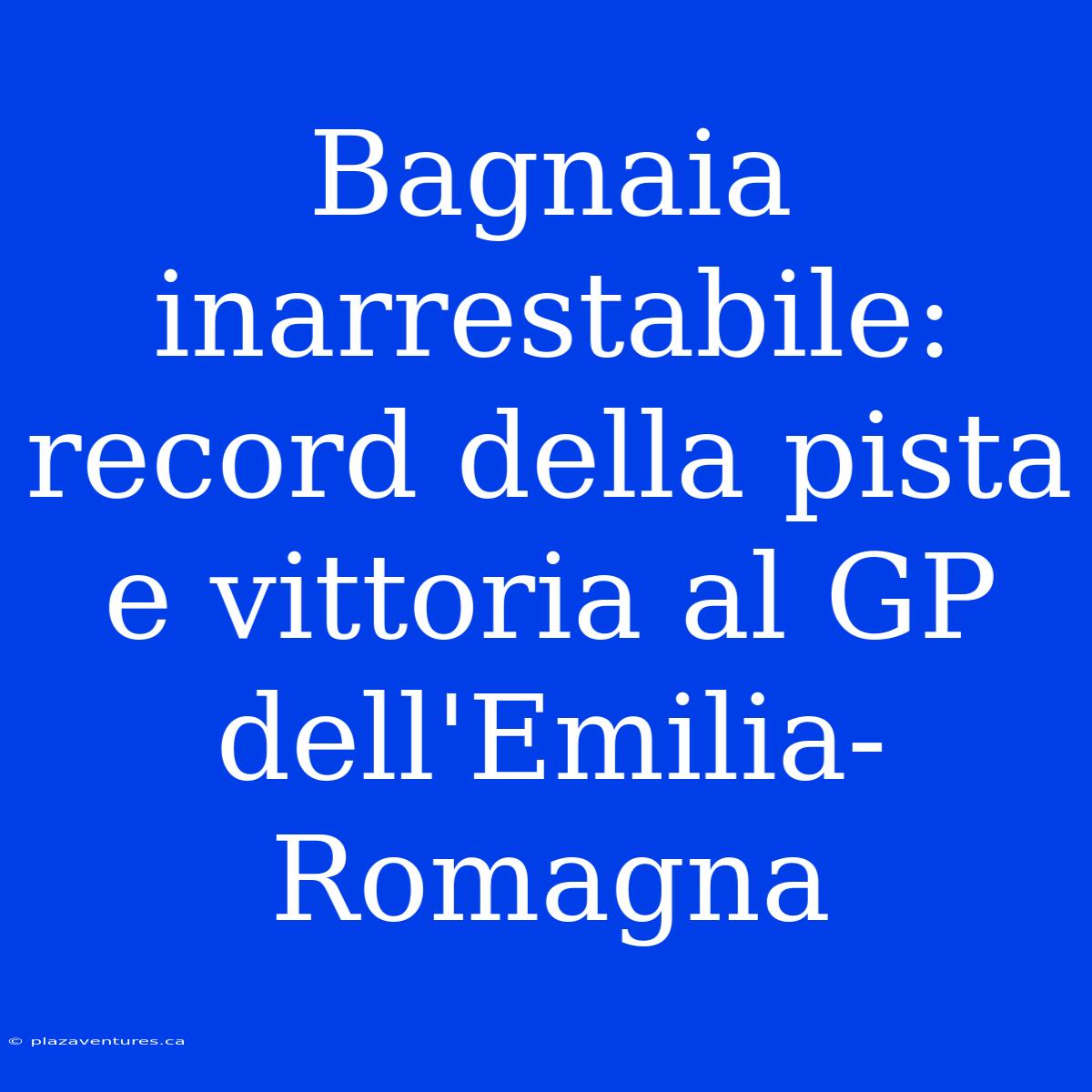 Bagnaia Inarrestabile: Record Della Pista E Vittoria Al GP Dell'Emilia-Romagna