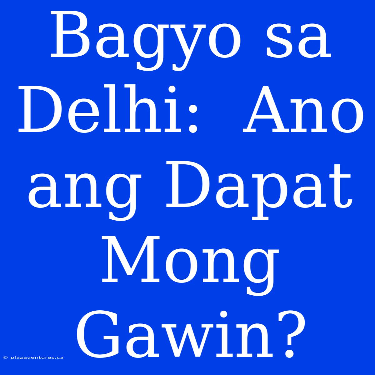 Bagyo Sa Delhi:  Ano Ang Dapat Mong Gawin?