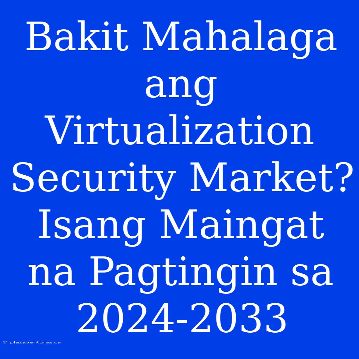 Bakit Mahalaga Ang Virtualization Security Market? Isang Maingat Na Pagtingin Sa 2024-2033