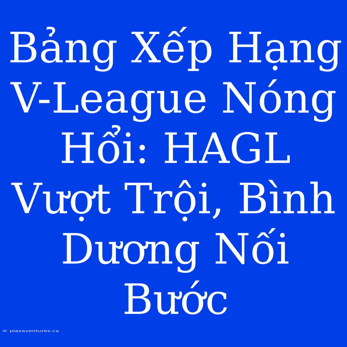 Bảng Xếp Hạng V-League Nóng Hổi: HAGL Vượt Trội, Bình Dương Nối Bước