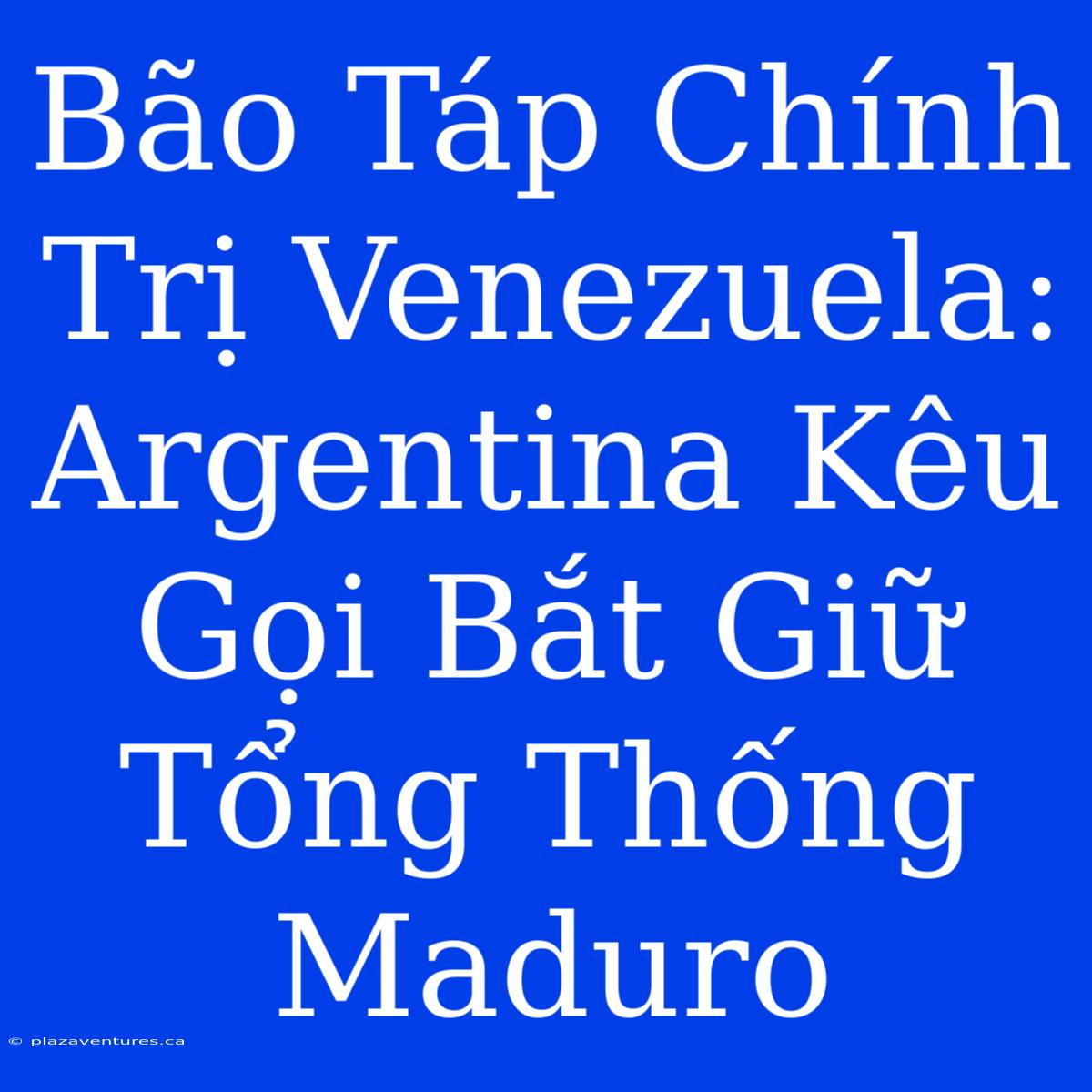 Bão Táp Chính Trị Venezuela: Argentina Kêu Gọi Bắt Giữ Tổng Thống Maduro