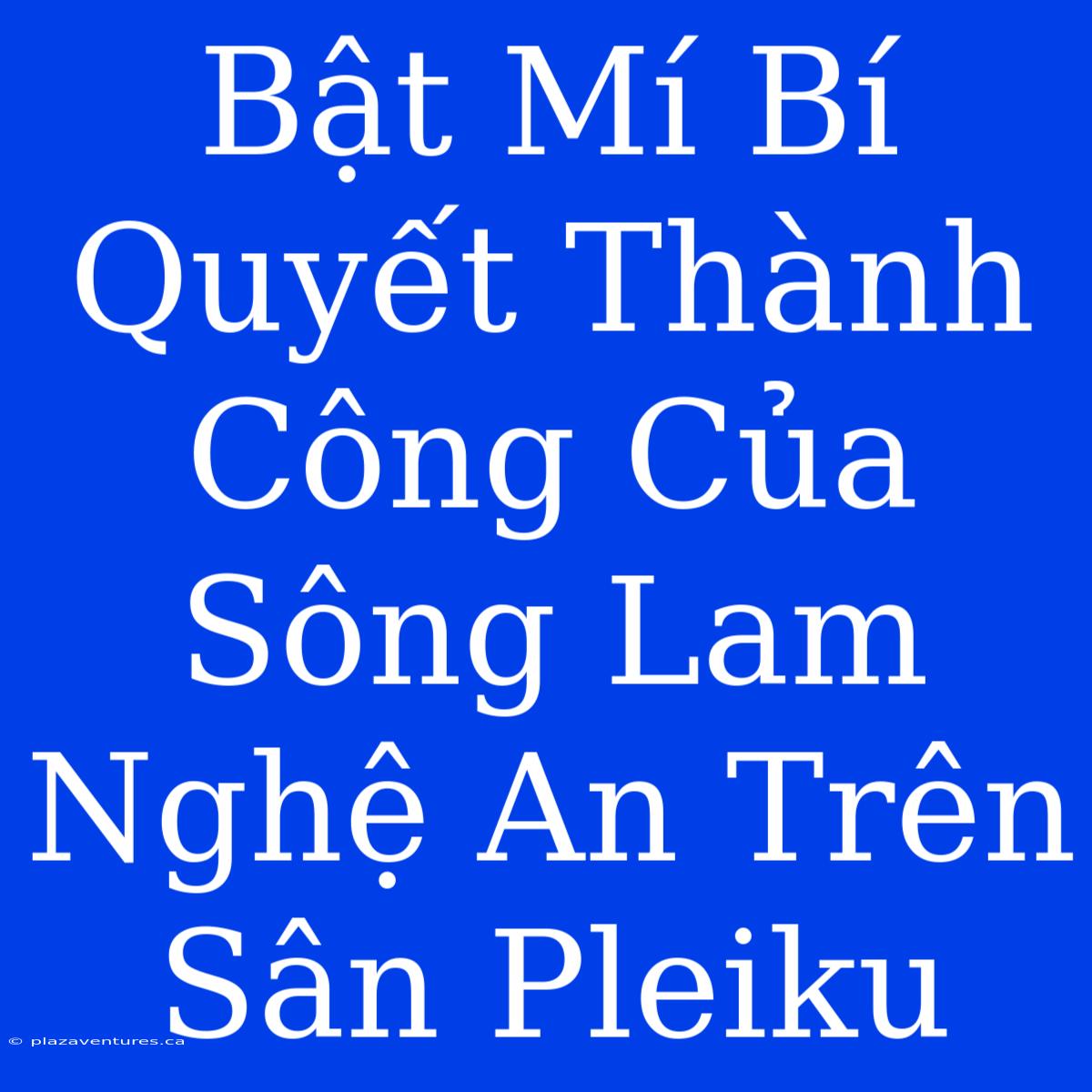 Bật Mí Bí Quyết Thành Công Của Sông Lam Nghệ An Trên Sân Pleiku