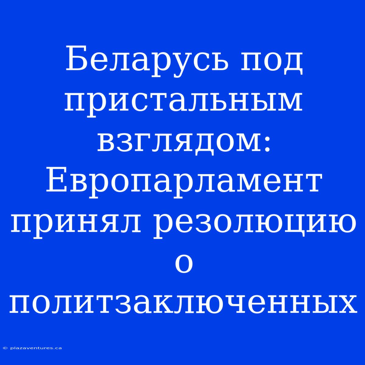 Беларусь Под Пристальным Взглядом: Европарламент Принял Резолюцию О Политзаключенных