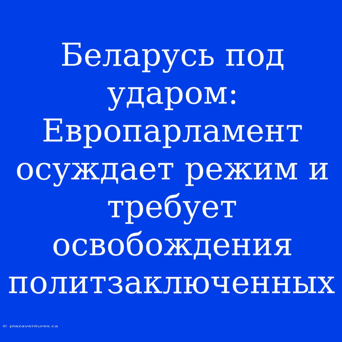 Беларусь Под Ударом: Европарламент Осуждает Режим И Требует Освобождения Политзаключенных