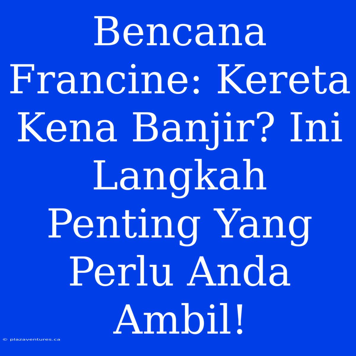 Bencana Francine: Kereta Kena Banjir? Ini Langkah Penting Yang Perlu Anda Ambil!