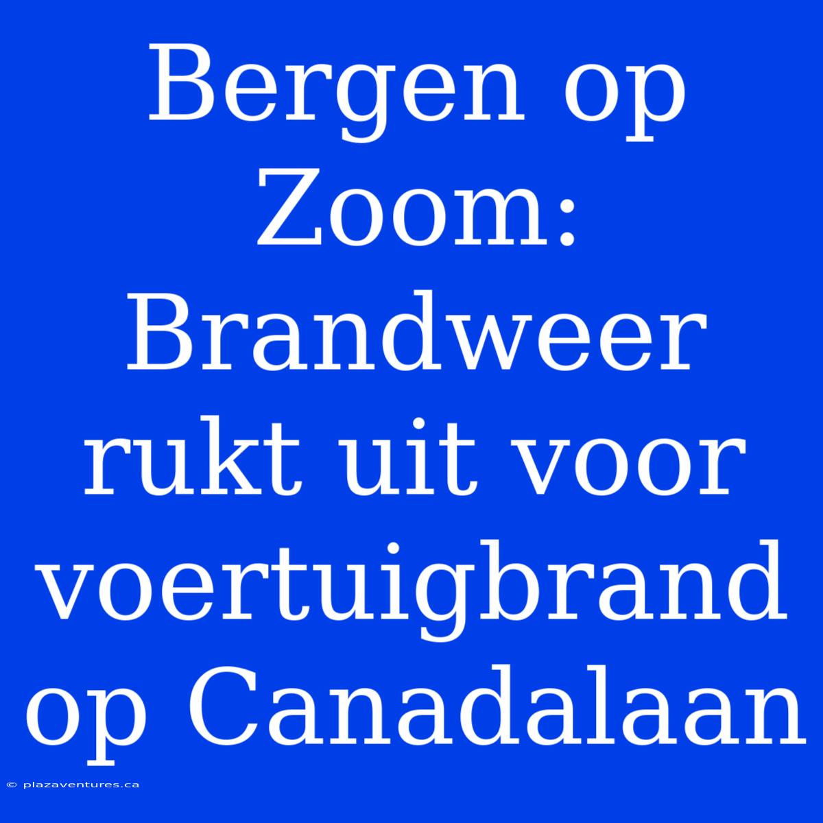 Bergen Op Zoom: Brandweer Rukt Uit Voor Voertuigbrand Op Canadalaan