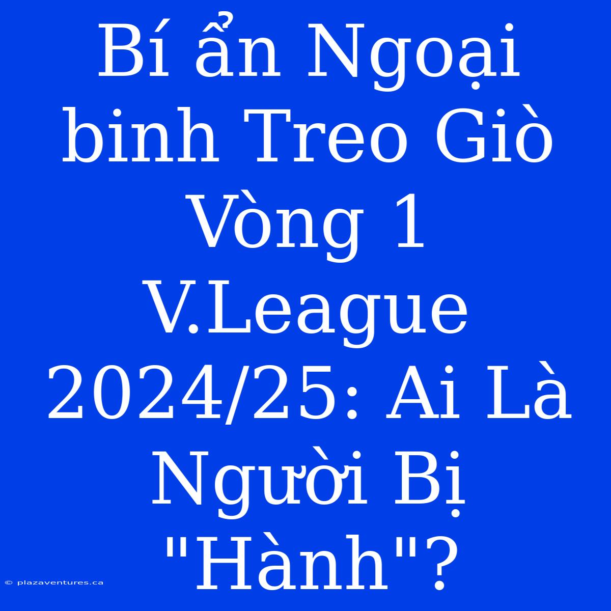 Bí Ẩn Ngoại Binh Treo Giò Vòng 1 V.League 2024/25: Ai Là Người Bị 