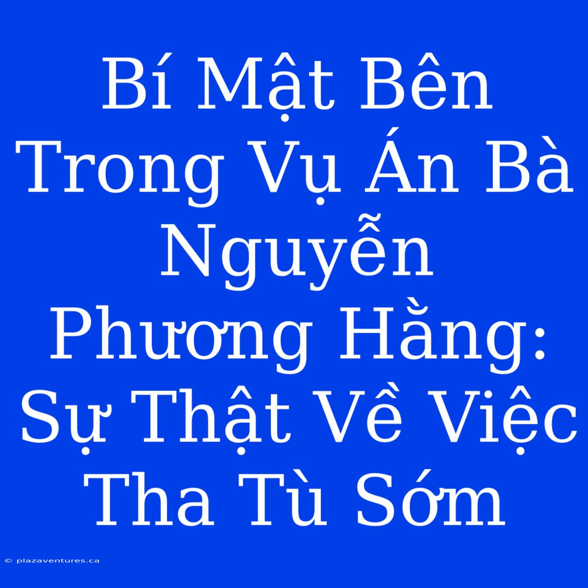 Bí Mật Bên Trong Vụ Án Bà Nguyễn Phương Hằng: Sự Thật Về Việc Tha Tù Sớm