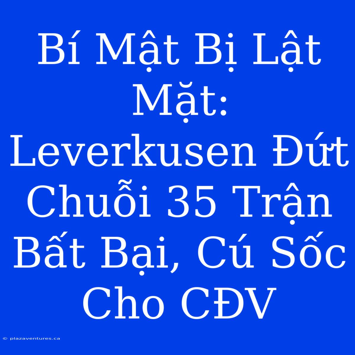 Bí Mật Bị Lật Mặt: Leverkusen Đứt Chuỗi 35 Trận Bất Bại, Cú Sốc Cho CĐV