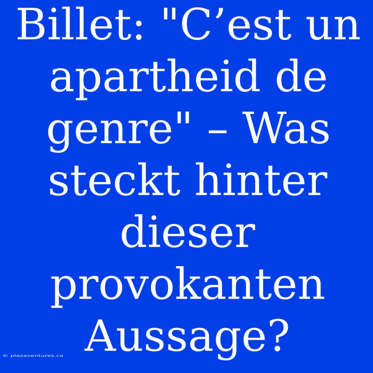 Billet: 