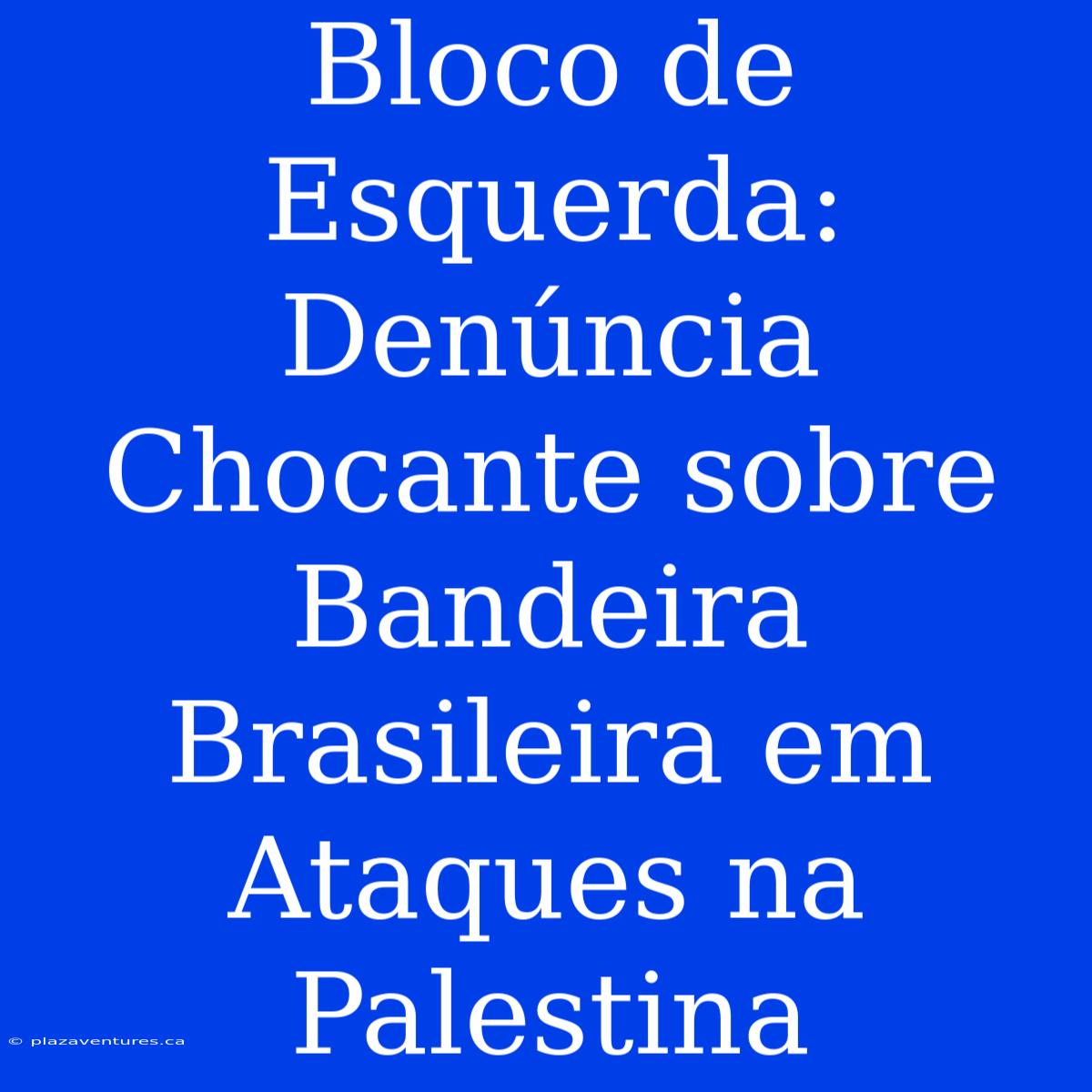 Bloco De Esquerda: Denúncia Chocante Sobre Bandeira Brasileira Em Ataques Na Palestina