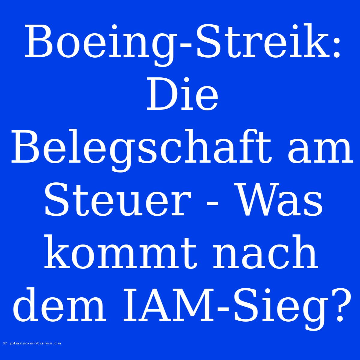 Boeing-Streik: Die Belegschaft Am Steuer - Was Kommt Nach Dem IAM-Sieg?