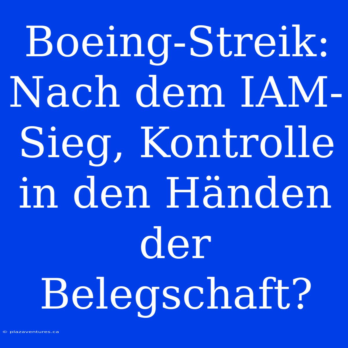 Boeing-Streik: Nach Dem IAM-Sieg, Kontrolle In Den Händen Der Belegschaft?