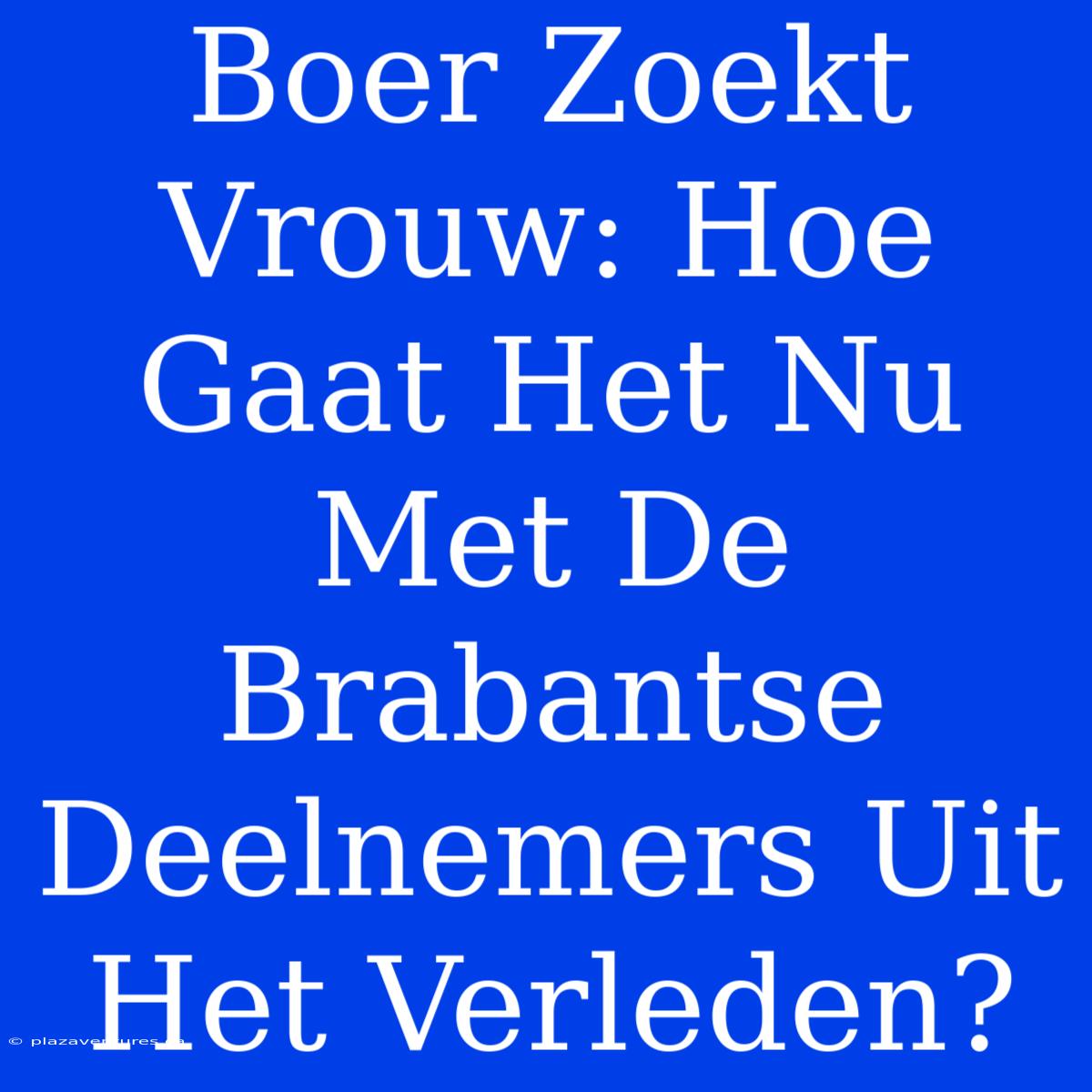 Boer Zoekt Vrouw: Hoe Gaat Het Nu Met De Brabantse Deelnemers Uit Het Verleden?