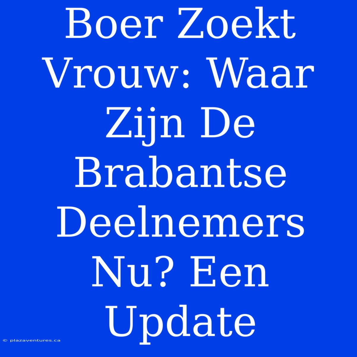 Boer Zoekt Vrouw: Waar Zijn De Brabantse Deelnemers Nu? Een Update