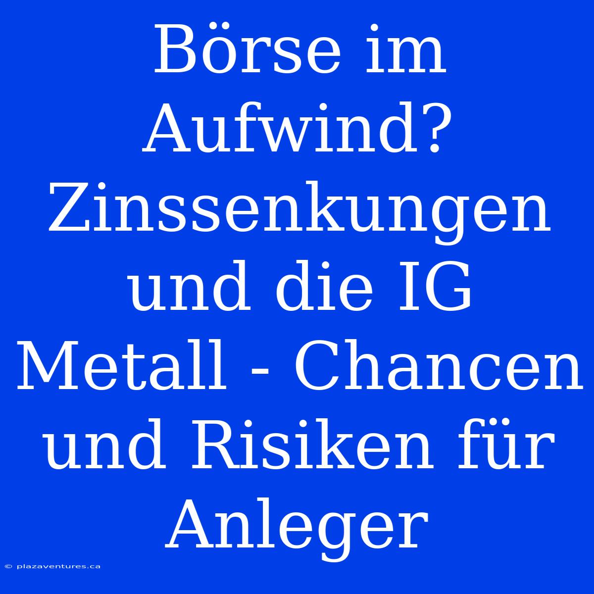 Börse Im Aufwind? Zinssenkungen Und Die IG Metall - Chancen Und Risiken Für Anleger