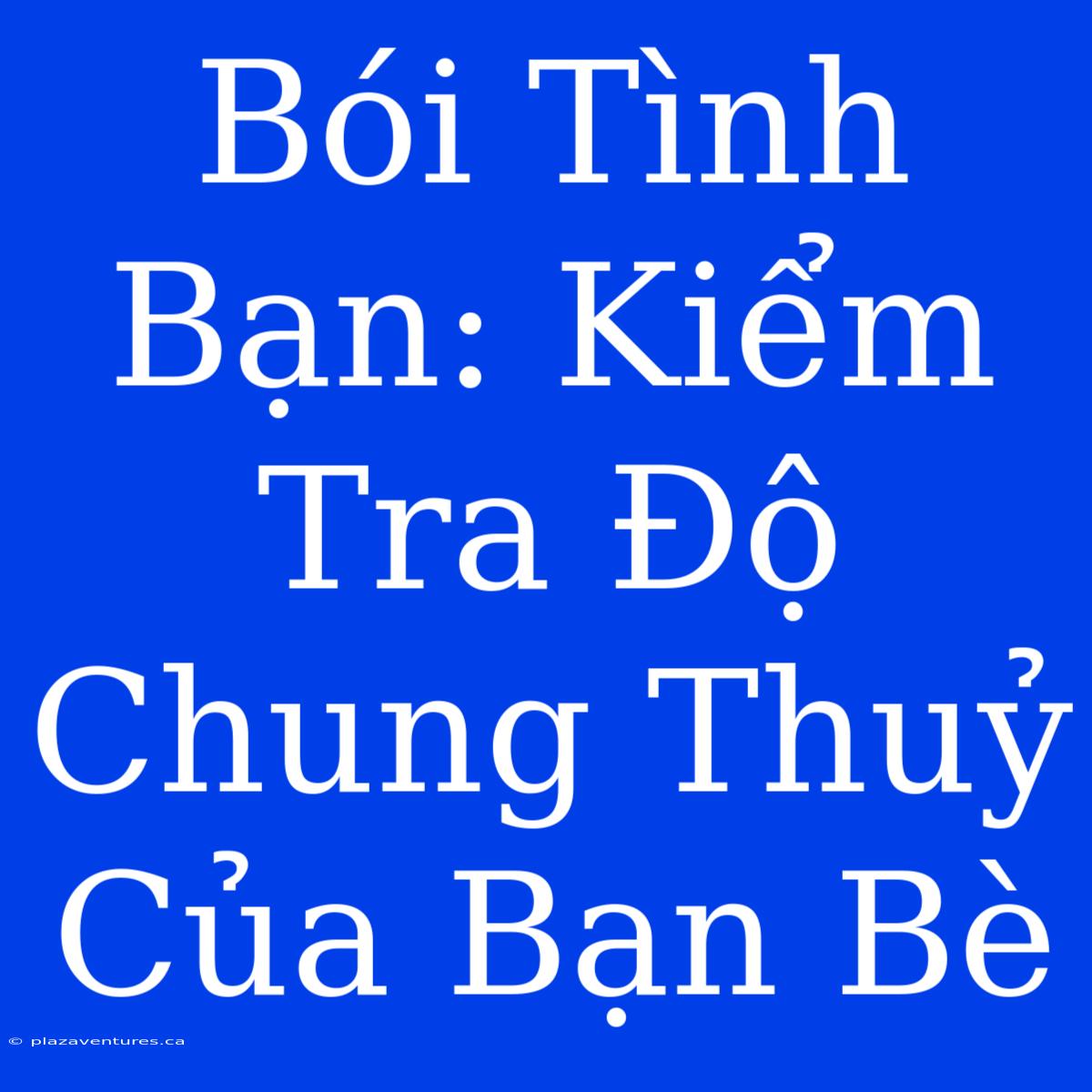 Bói Tình Bạn: Kiểm Tra Độ Chung Thuỷ Của Bạn Bè