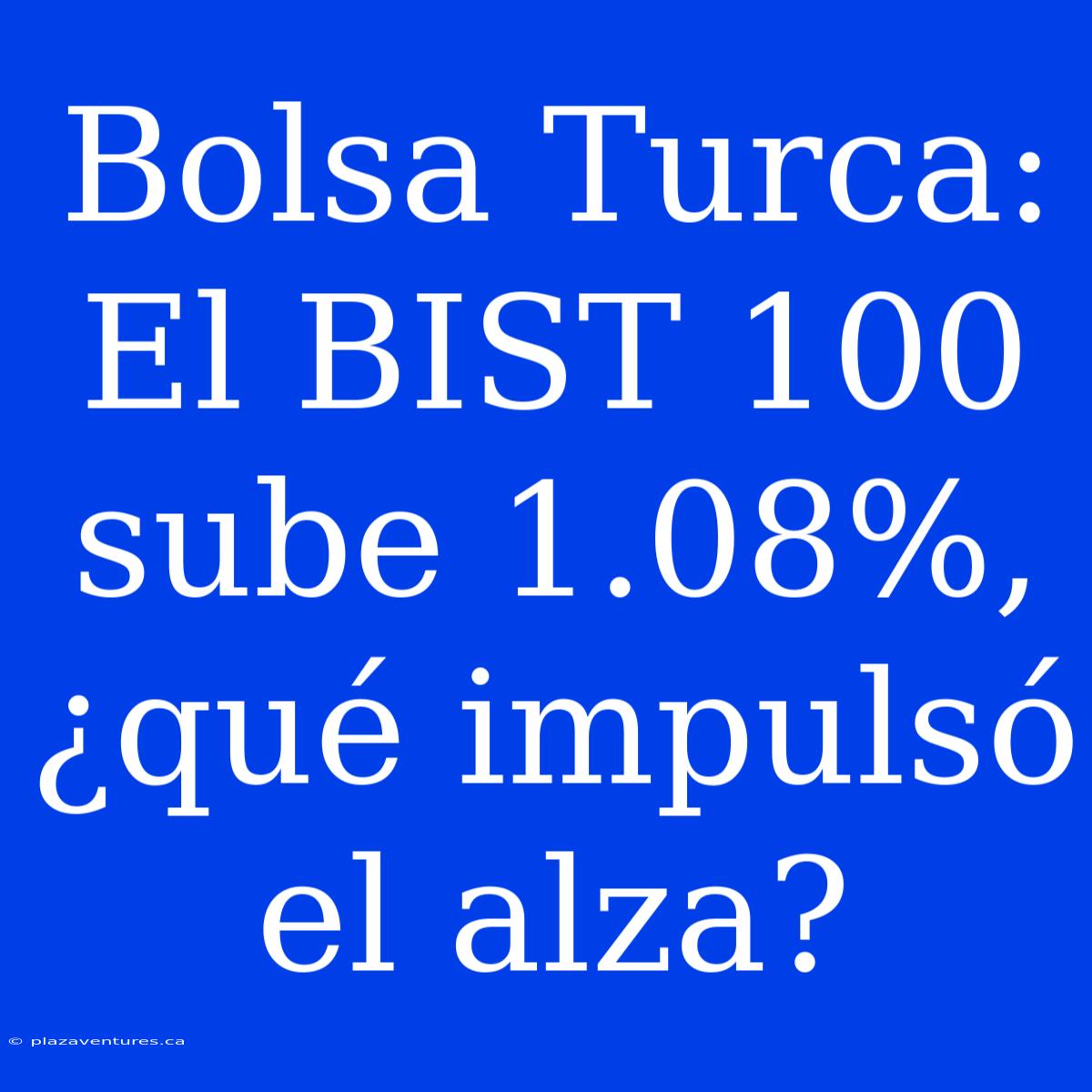 Bolsa Turca: El BIST 100 Sube 1.08%, ¿qué Impulsó El Alza?