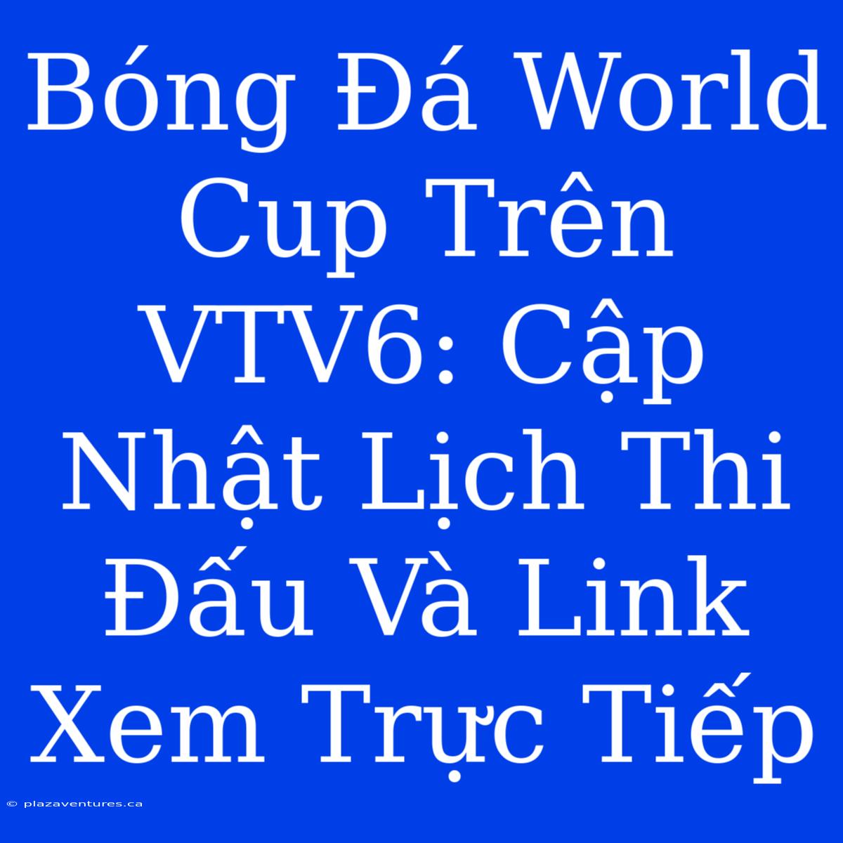 Bóng Đá World Cup Trên VTV6: Cập Nhật Lịch Thi Đấu Và Link Xem Trực Tiếp