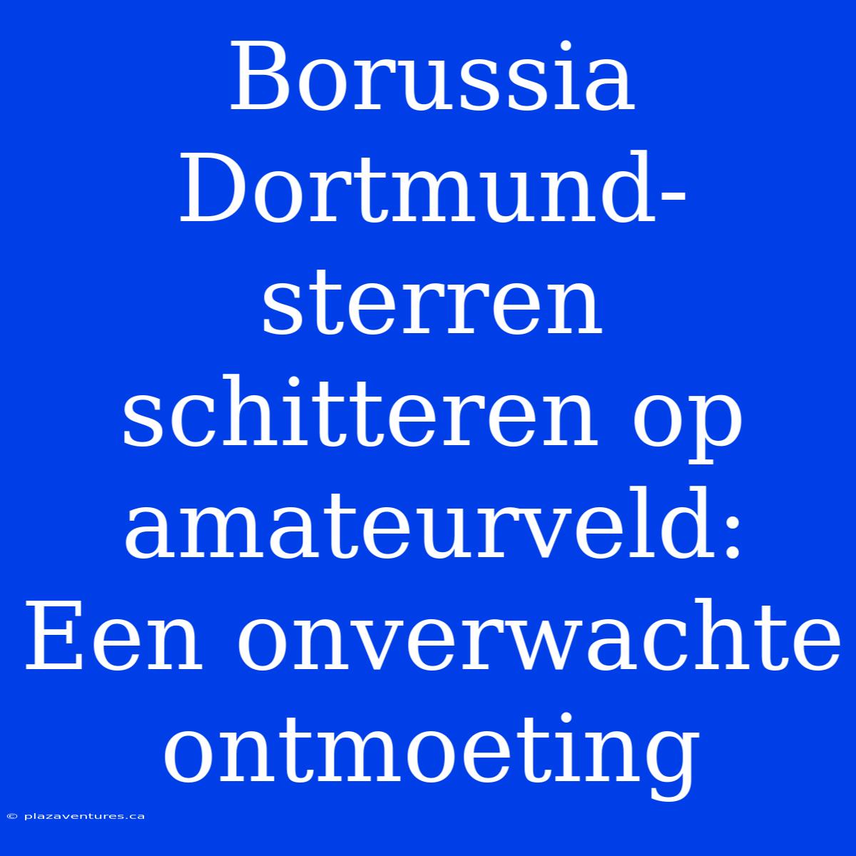 Borussia Dortmund-sterren Schitteren Op Amateurveld: Een Onverwachte Ontmoeting