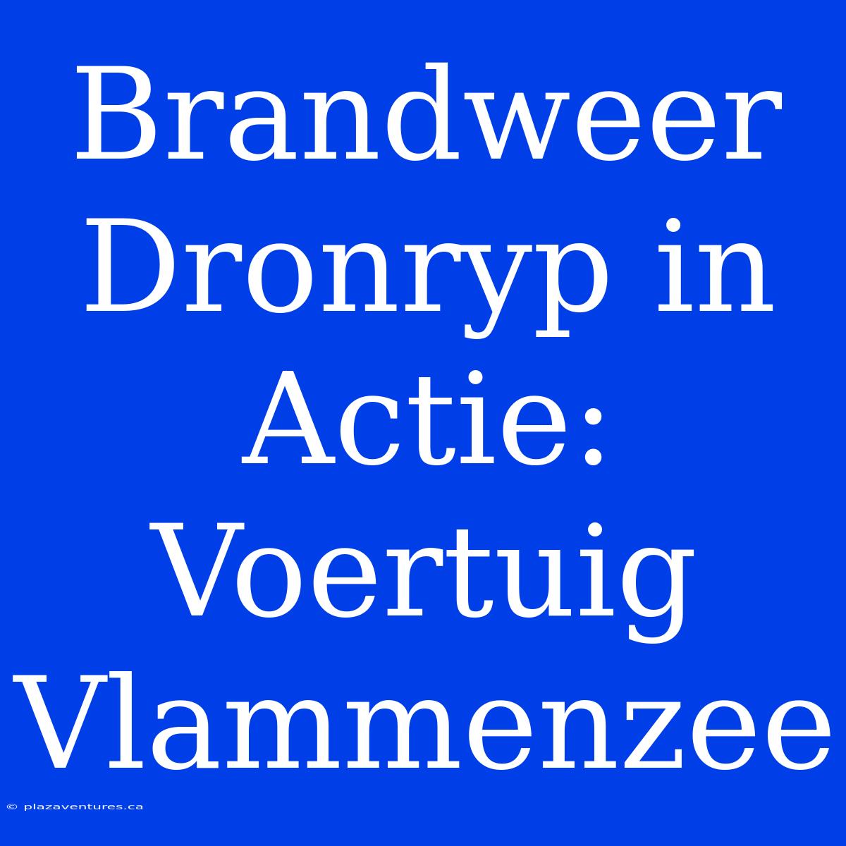 Brandweer Dronryp In Actie: Voertuig Vlammenzee