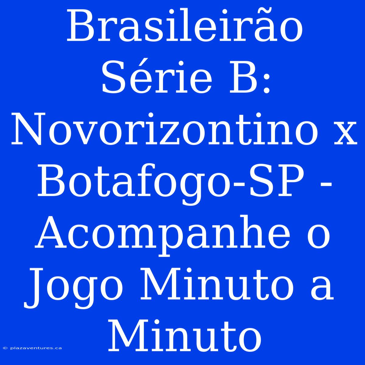 Brasileirão Série B: Novorizontino X Botafogo-SP - Acompanhe O Jogo Minuto A Minuto