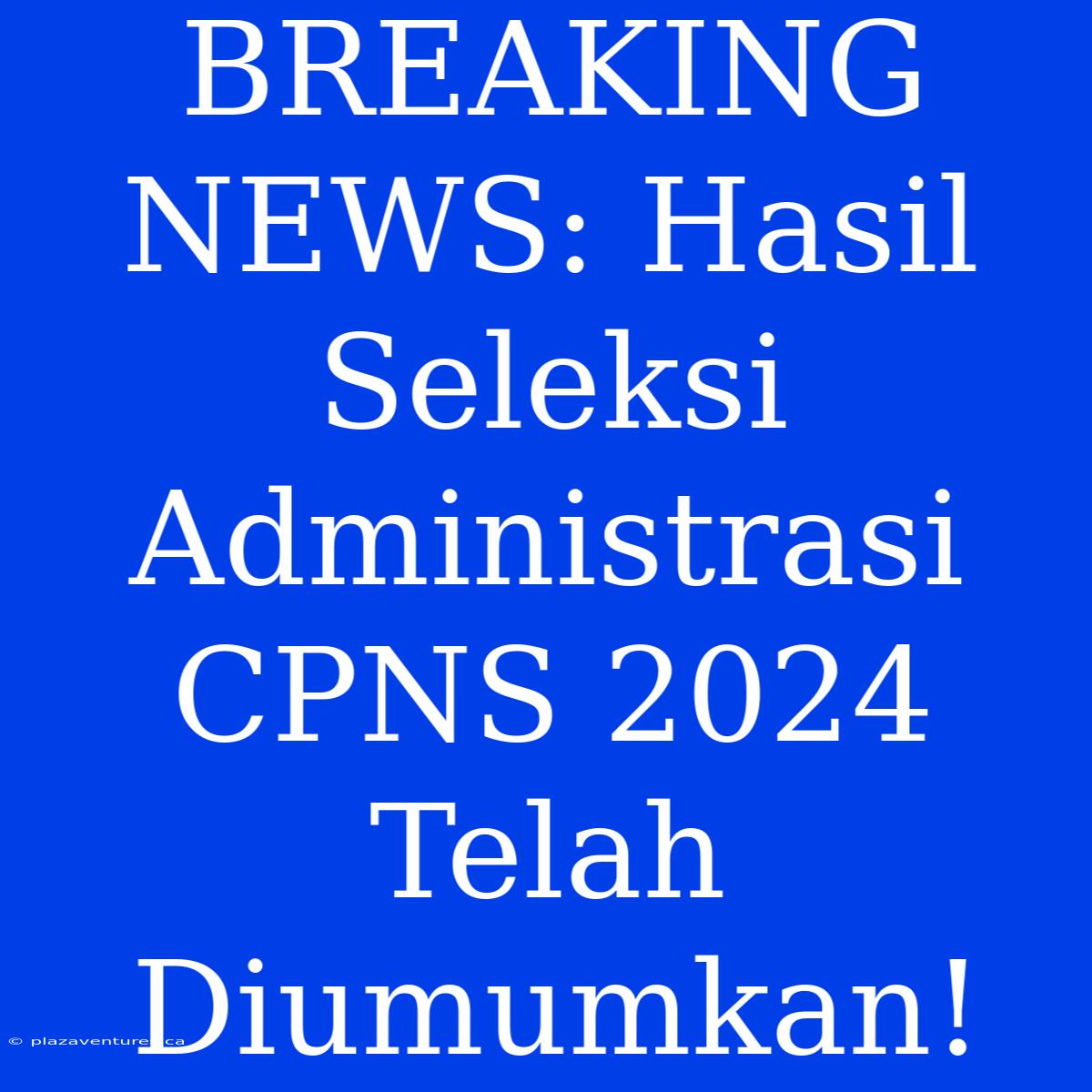 BREAKING NEWS: Hasil Seleksi Administrasi CPNS 2024 Telah Diumumkan!