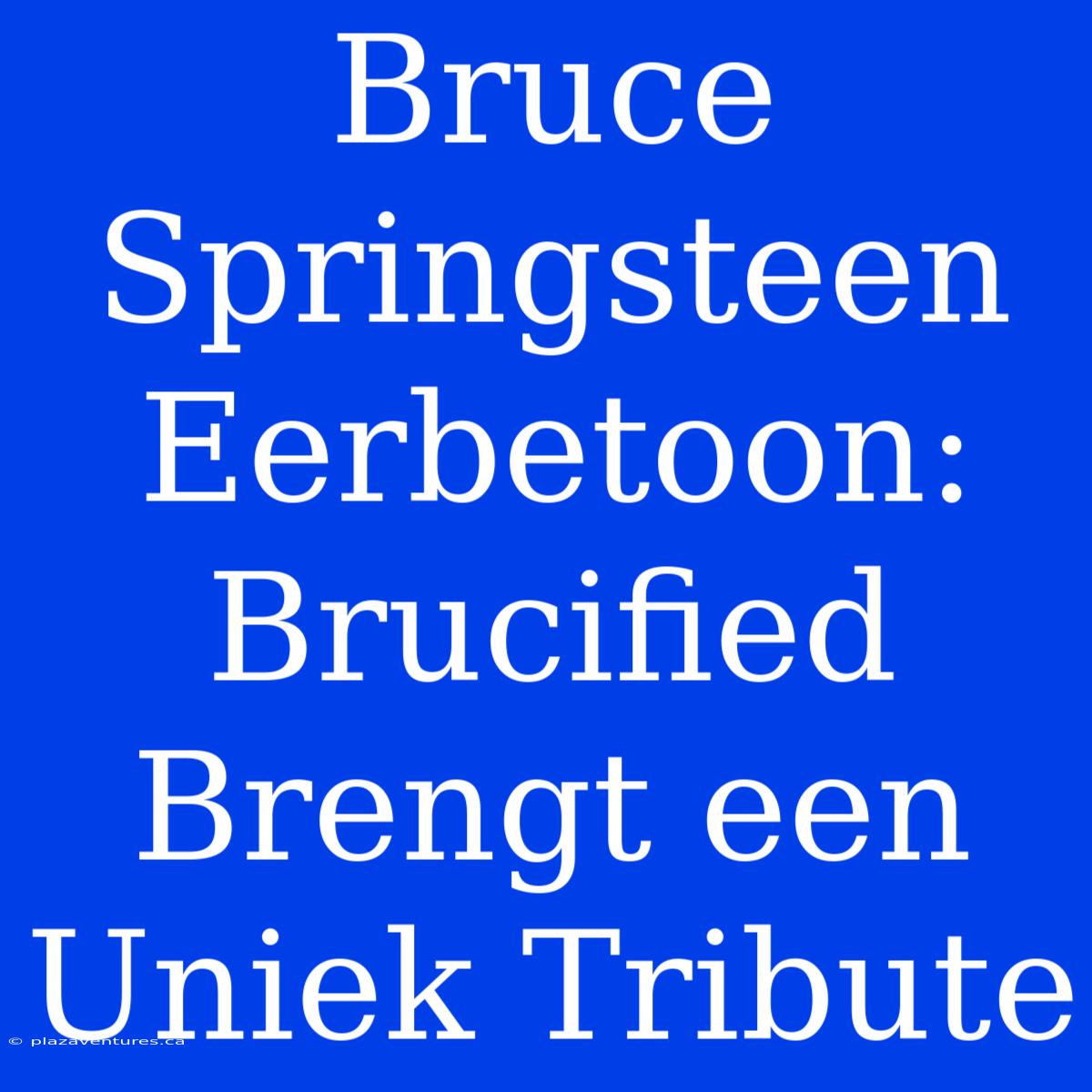 Bruce Springsteen Eerbetoon: Brucified Brengt Een Uniek Tribute