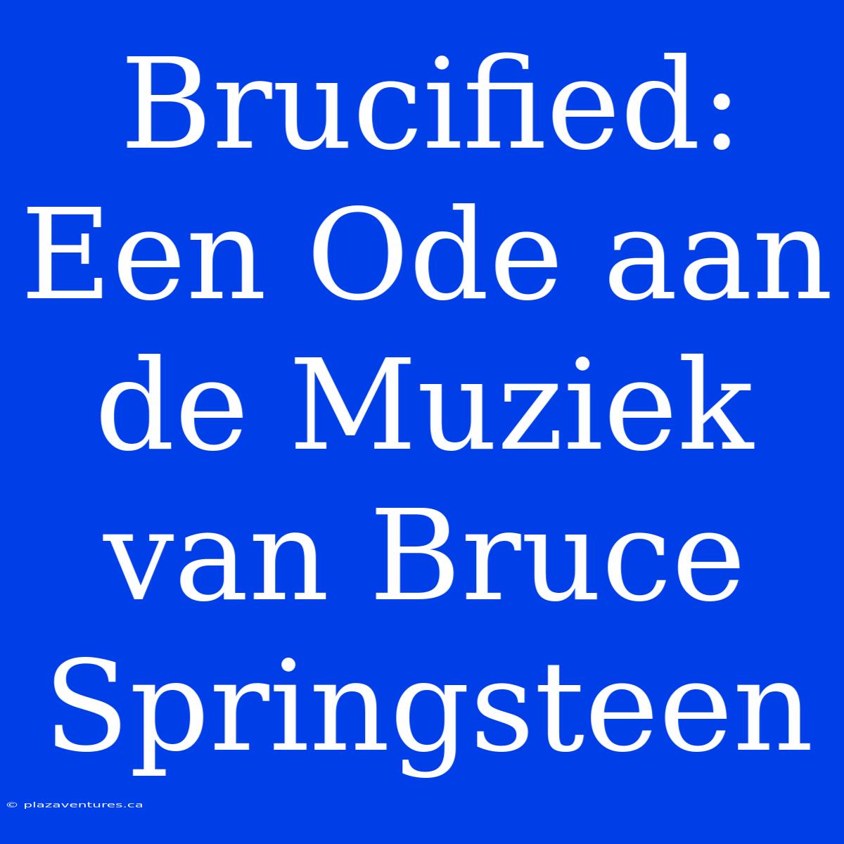 Brucified: Een Ode Aan De Muziek Van Bruce Springsteen