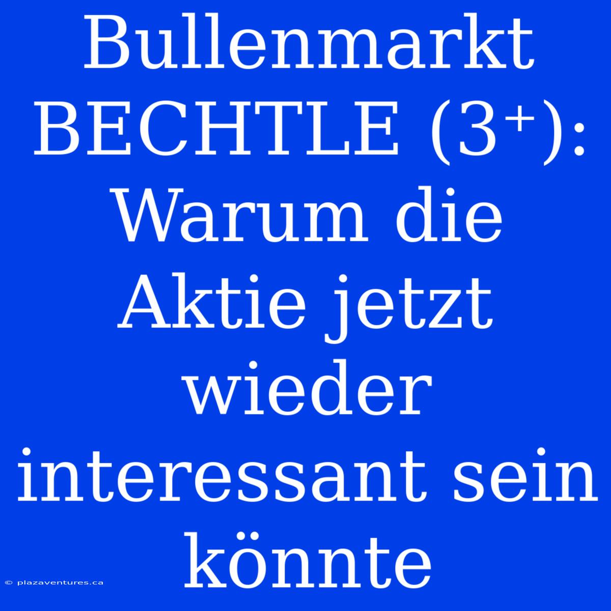 Bullenmarkt BECHTLE (3⁺): Warum Die Aktie Jetzt Wieder Interessant Sein Könnte