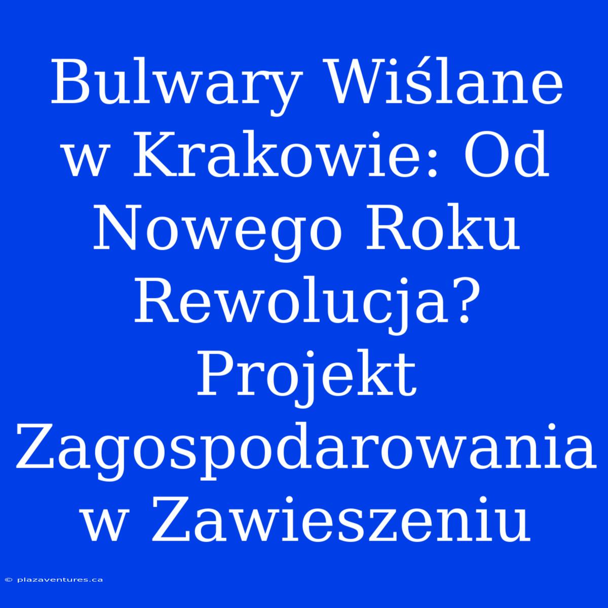 Bulwary Wiślane W Krakowie: Od Nowego Roku Rewolucja? Projekt Zagospodarowania W Zawieszeniu