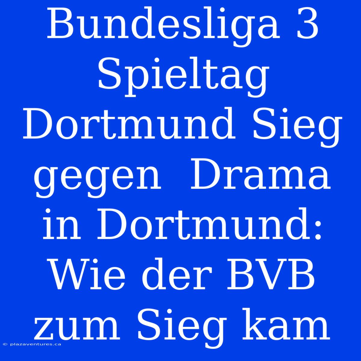 Bundesliga 3 Spieltag Dortmund Sieg Gegen  Drama In Dortmund: Wie Der BVB Zum Sieg Kam