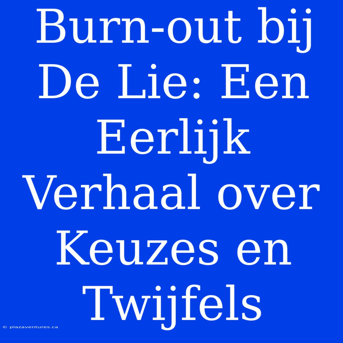 Burn-out Bij De Lie: Een Eerlijk Verhaal Over Keuzes En Twijfels