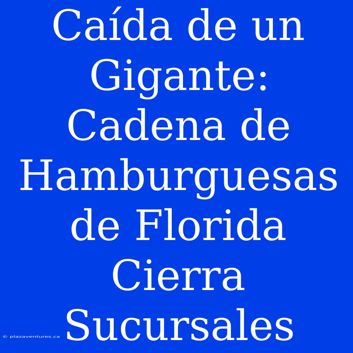 Caída De Un Gigante: Cadena De Hamburguesas De Florida Cierra Sucursales