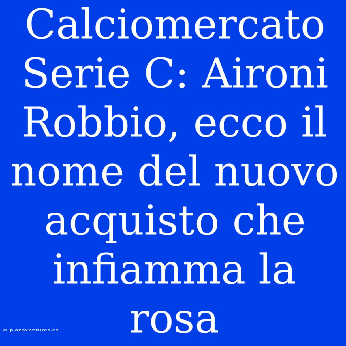 Calciomercato Serie C: Aironi Robbio, Ecco Il Nome Del Nuovo Acquisto Che Infiamma La Rosa