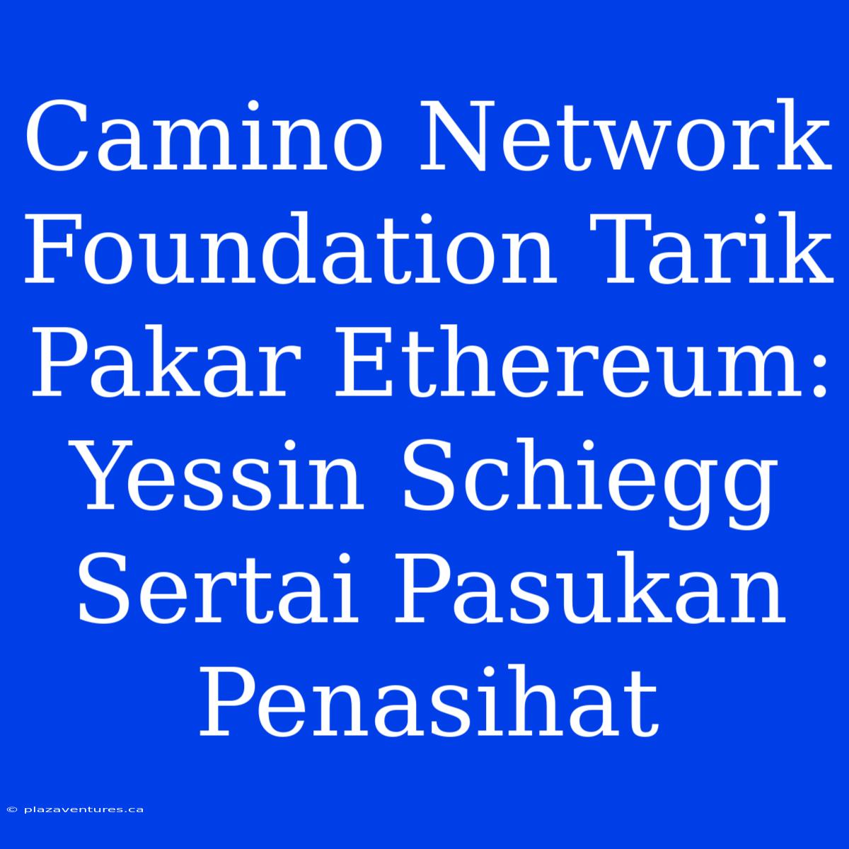 Camino Network Foundation Tarik Pakar Ethereum: Yessin Schiegg Sertai Pasukan Penasihat