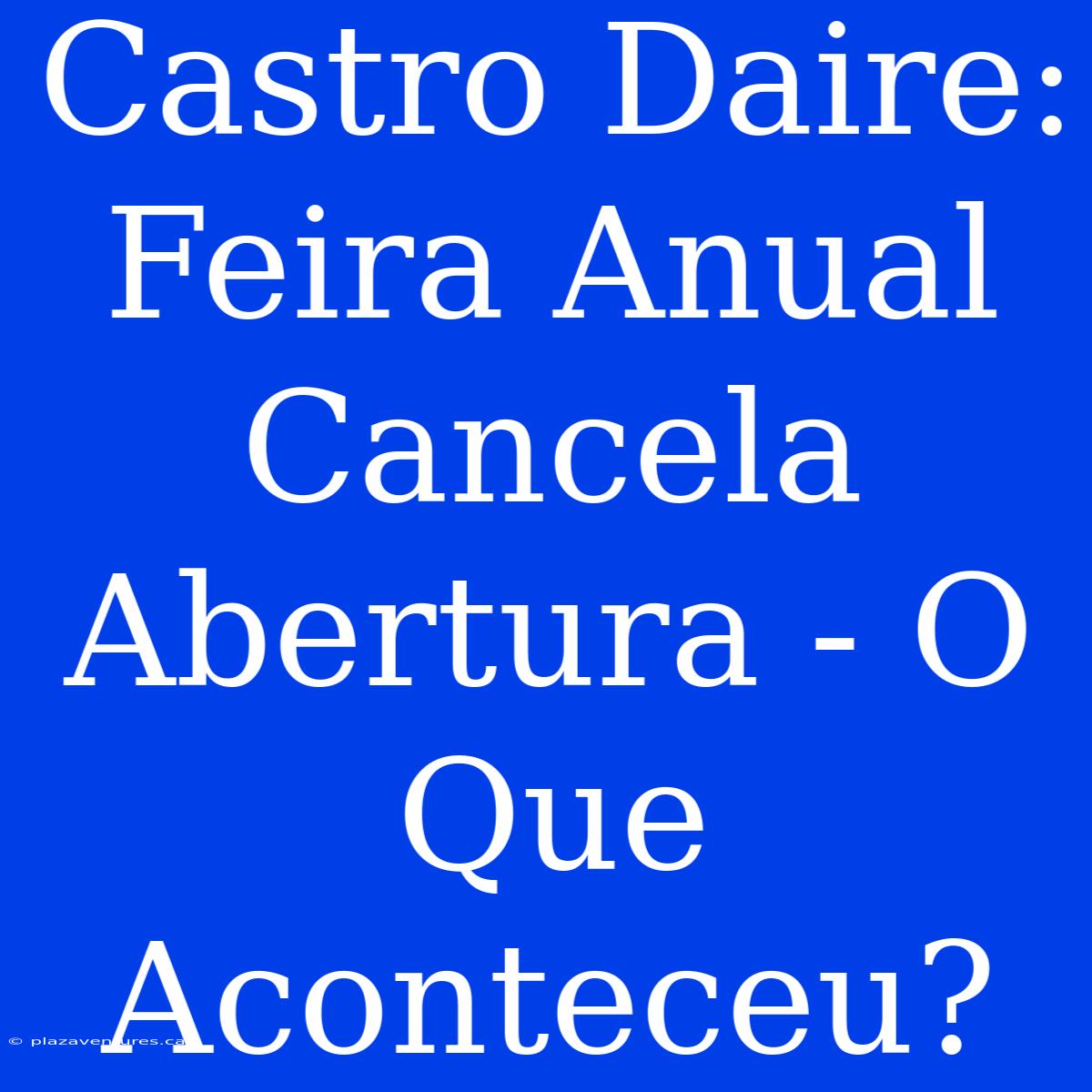 Castro Daire: Feira Anual Cancela Abertura - O Que Aconteceu?