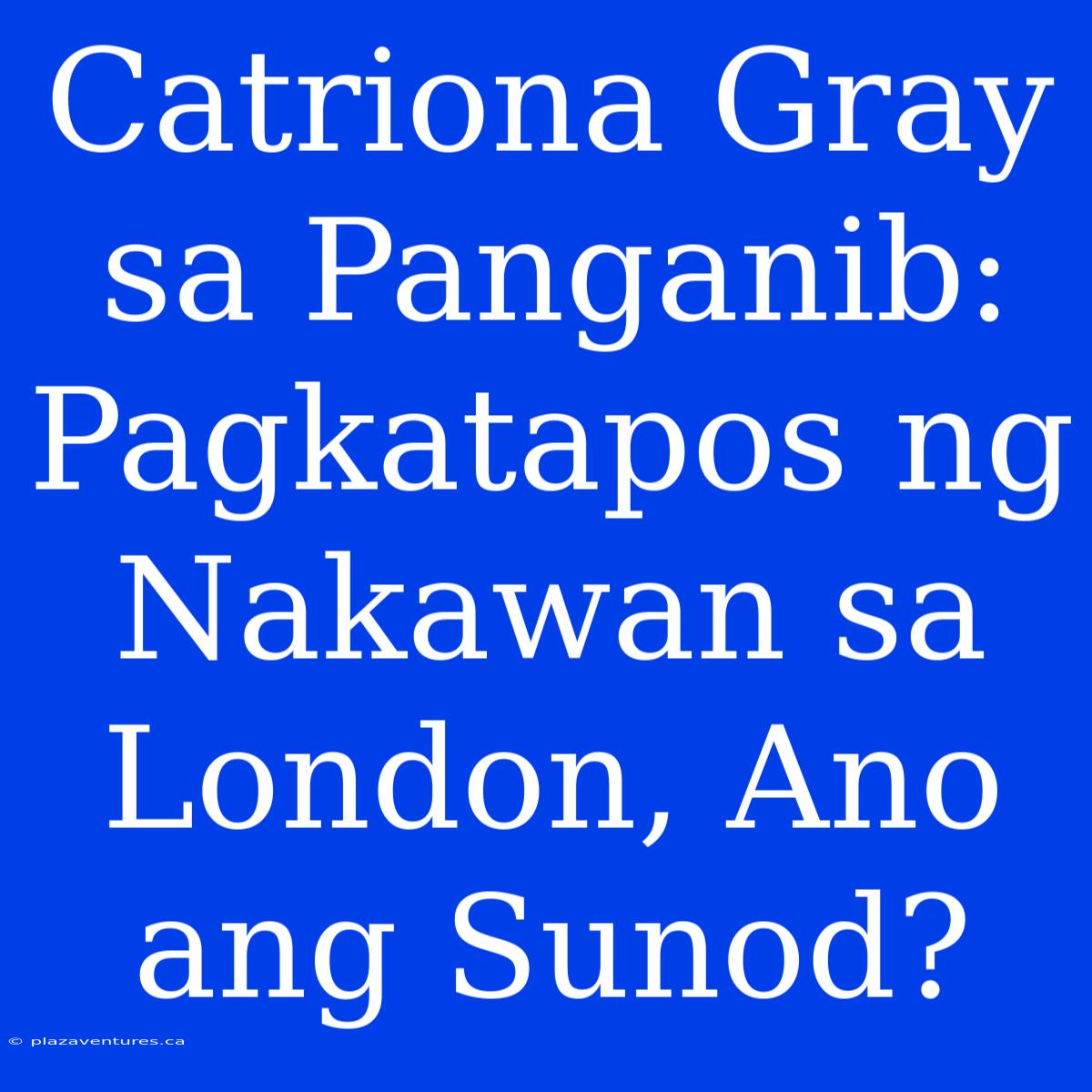 Catriona Gray Sa Panganib: Pagkatapos Ng Nakawan Sa London, Ano Ang Sunod?