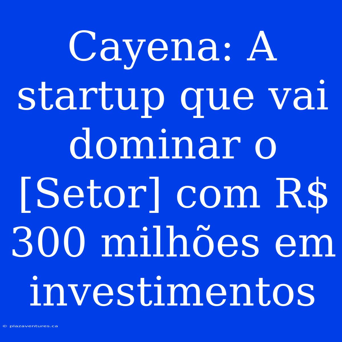 Cayena: A Startup Que Vai Dominar O [Setor] Com R$ 300 Milhões Em Investimentos