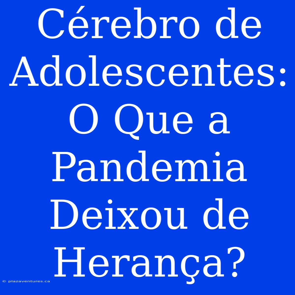 Cérebro De Adolescentes: O Que A Pandemia Deixou De Herança?