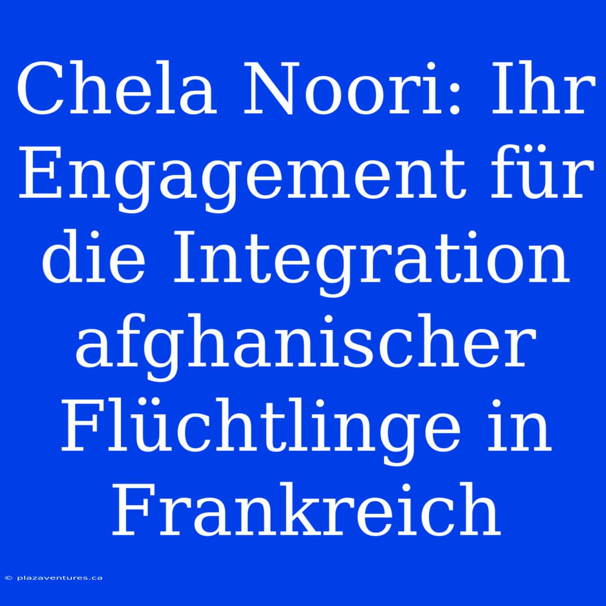 Chela Noori: Ihr Engagement Für Die Integration Afghanischer Flüchtlinge In Frankreich