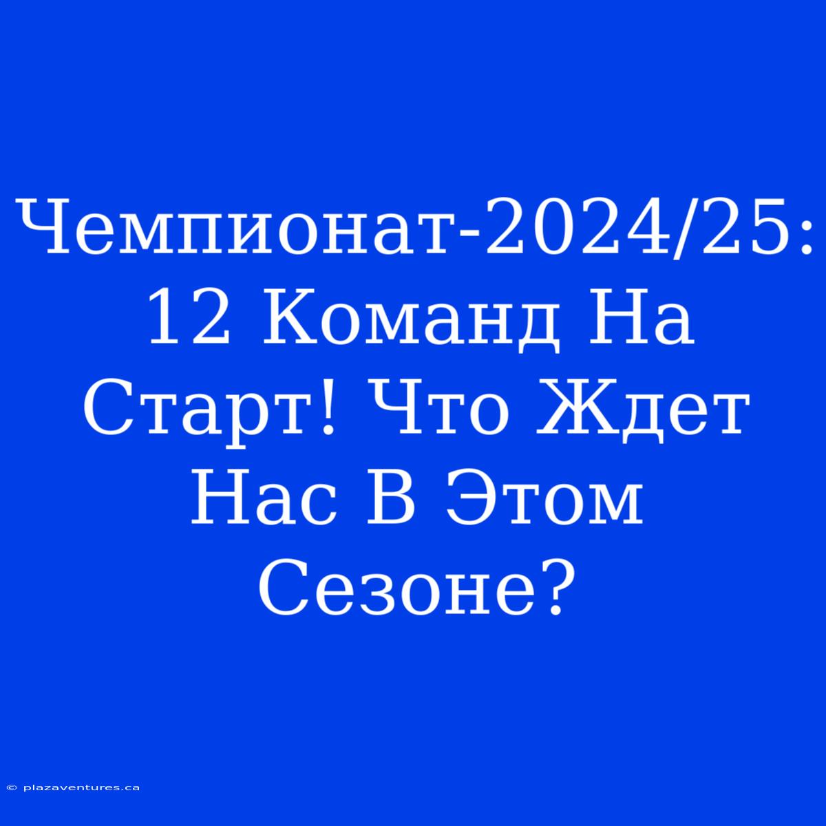 Чемпионат-2024/25: 12 Команд На Старт! Что Ждет Нас В Этом Сезоне?