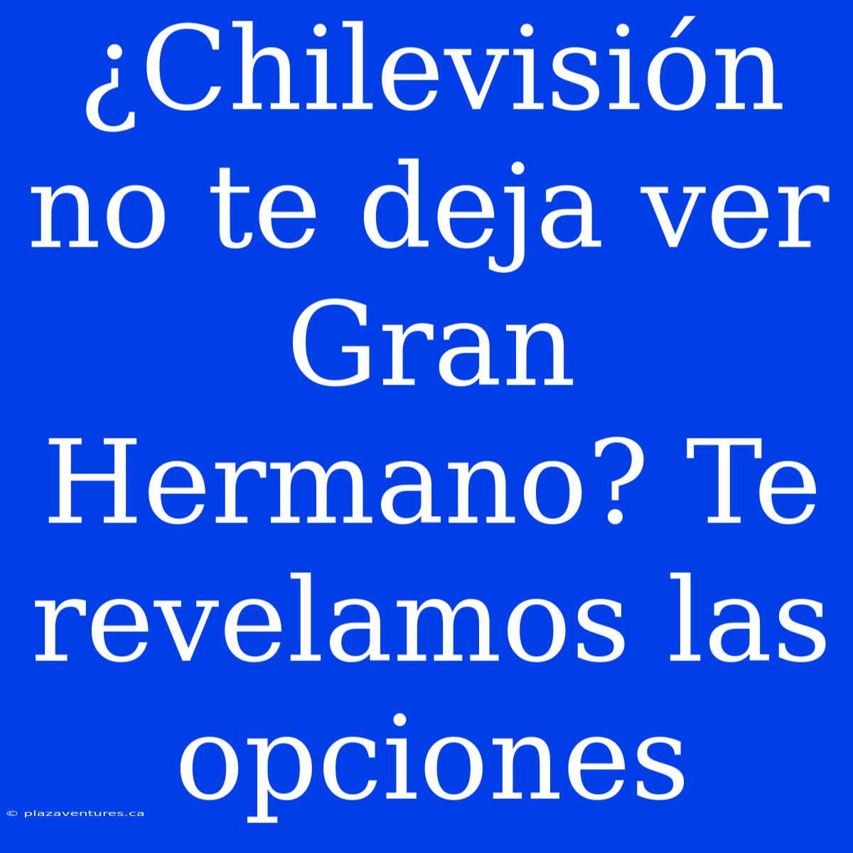 ¿Chilevisión No Te Deja Ver Gran Hermano? Te Revelamos Las Opciones