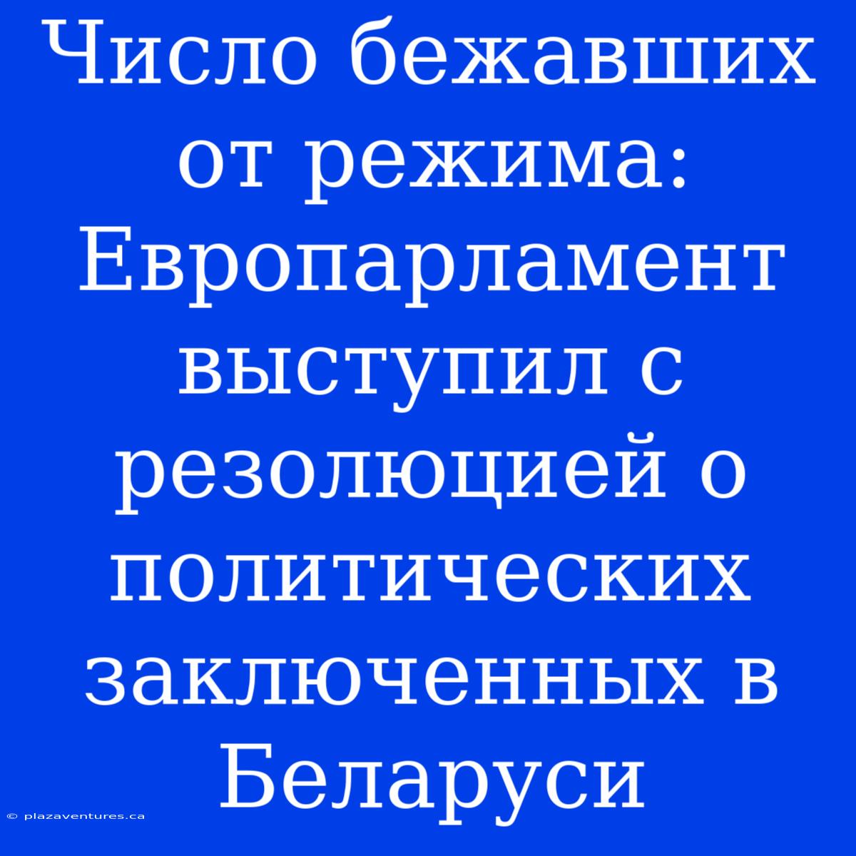 Число Бежавших От Режима: Европарламент Выступил С Резолюцией О Политических Заключенных В Беларуси