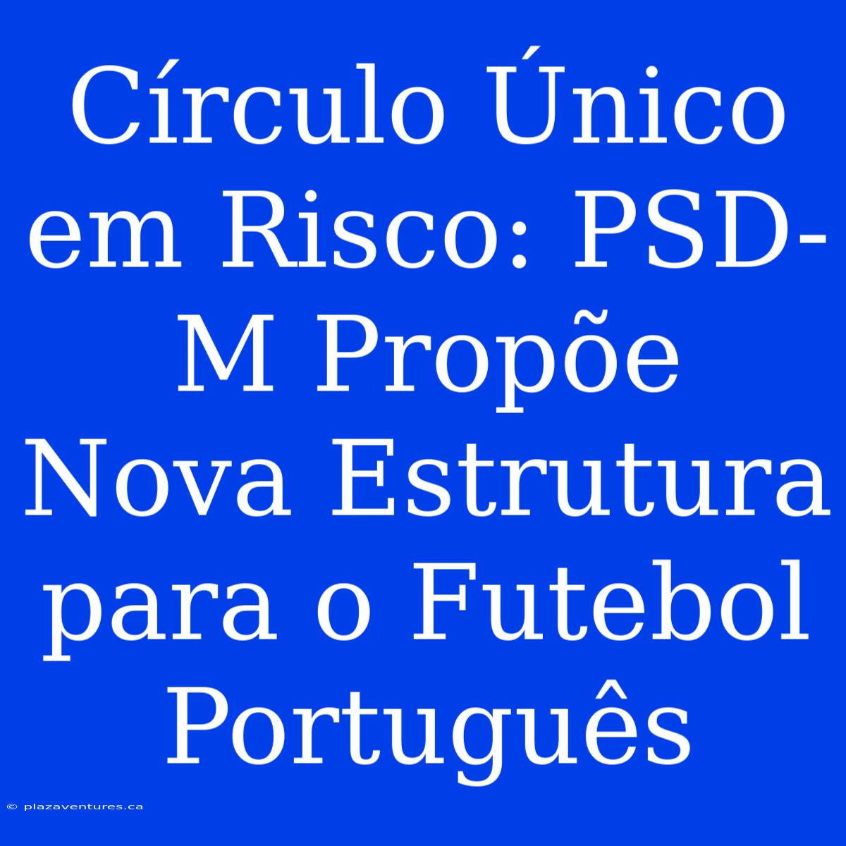 Círculo Único Em Risco: PSD-M Propõe Nova Estrutura Para O Futebol Português