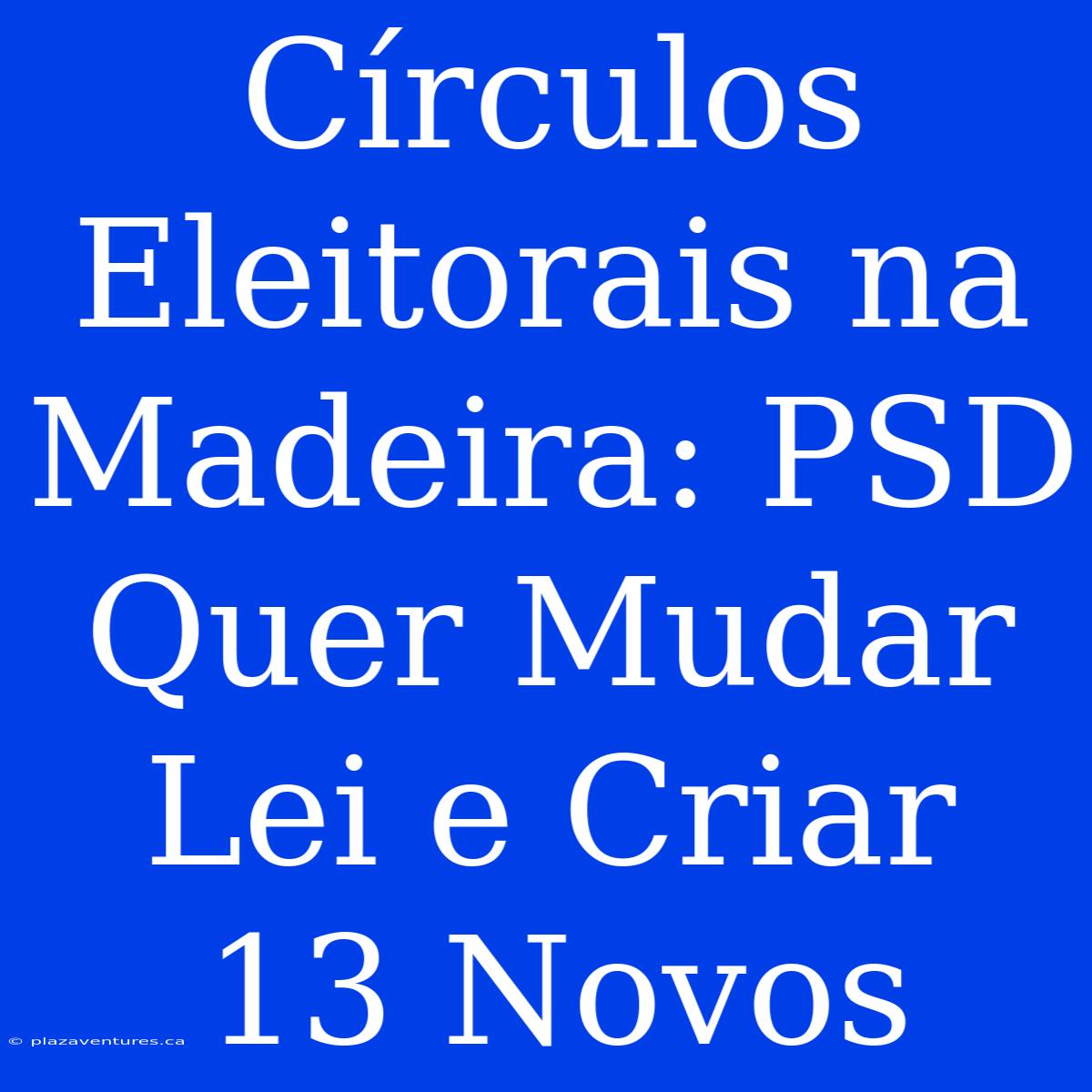 Círculos Eleitorais Na Madeira: PSD Quer Mudar Lei E Criar 13 Novos