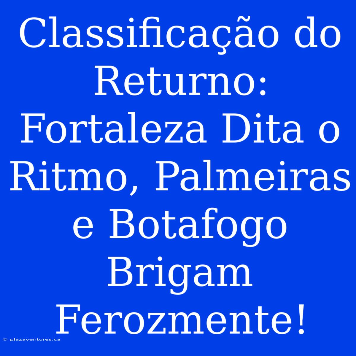 Classificação Do Returno: Fortaleza Dita O Ritmo, Palmeiras E Botafogo Brigam Ferozmente!