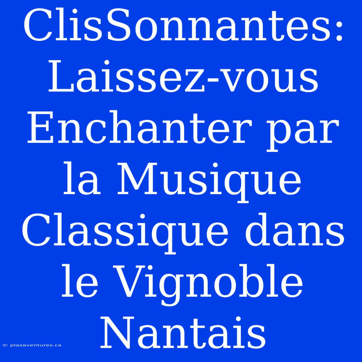 ClisSonnantes: Laissez-vous Enchanter Par La Musique Classique Dans Le Vignoble Nantais