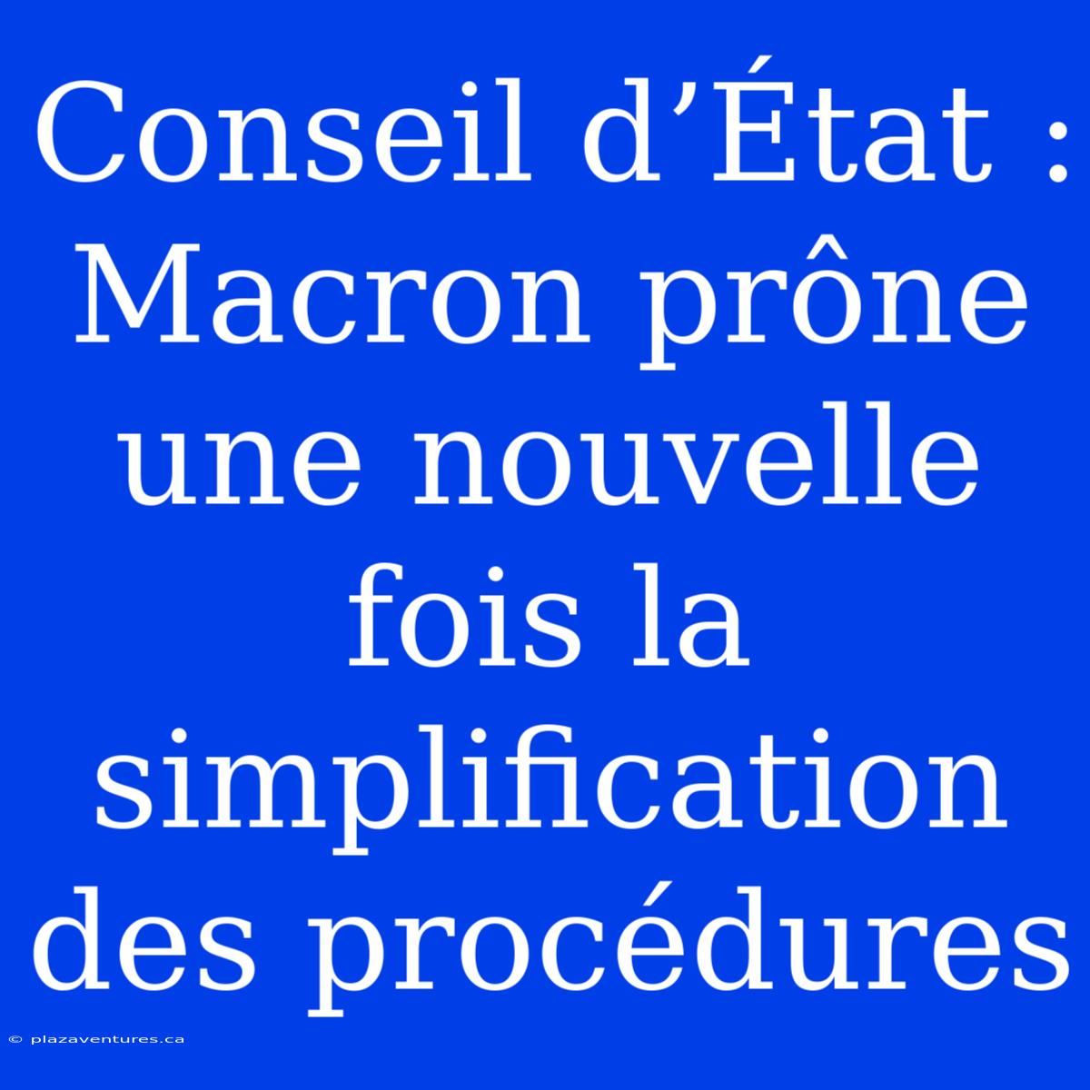 Conseil D’État : Macron Prône Une Nouvelle Fois La Simplification Des Procédures