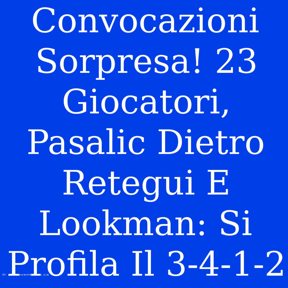 Convocazioni Sorpresa! 23 Giocatori, Pasalic Dietro Retegui E Lookman: Si Profila Il 3-4-1-2